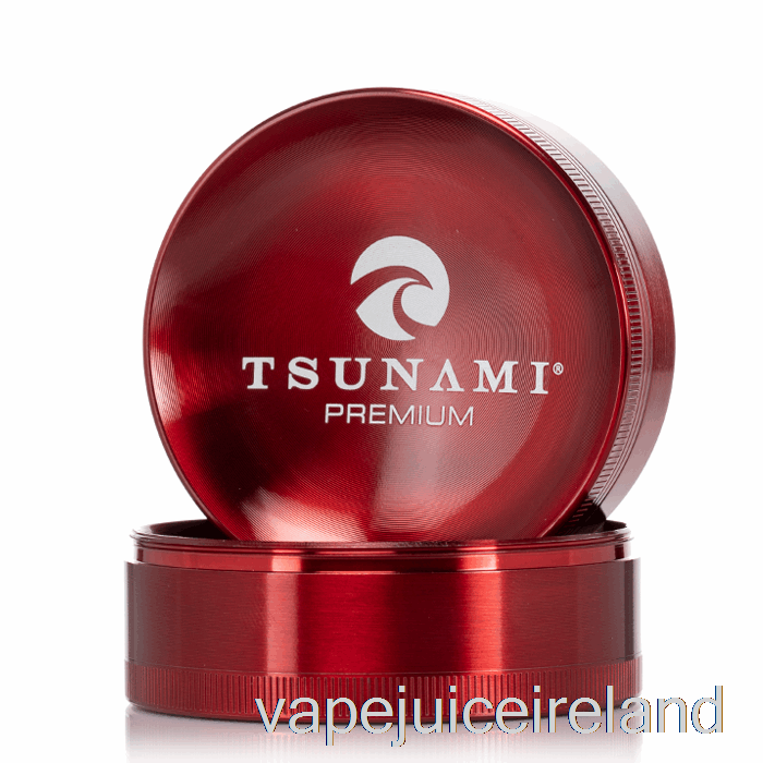 Vape Flavours Tsunami 2.95inch 4-Piece Sunken Top Grinder Red (75mm)